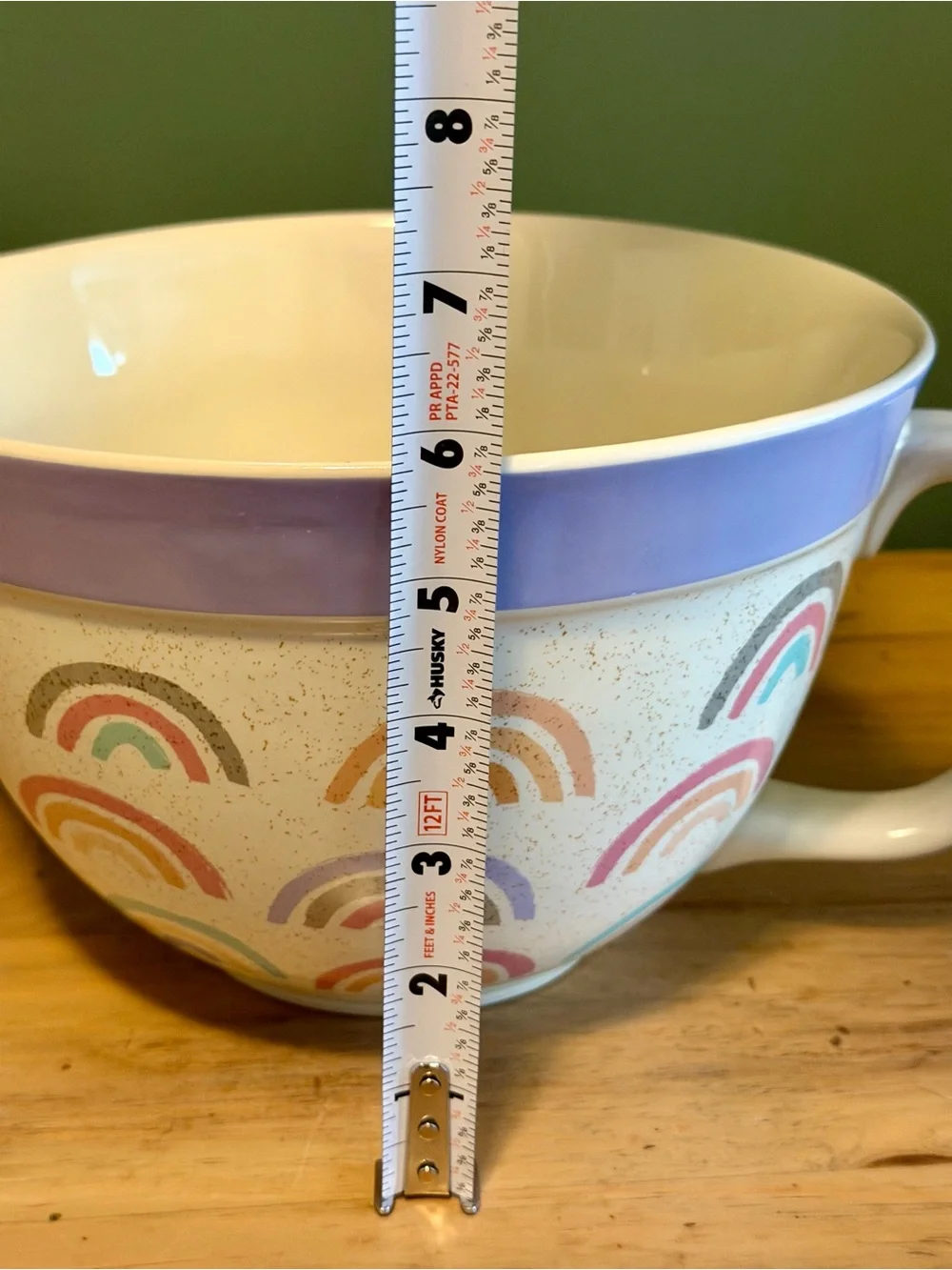 The Bake Shop Rainbow Ceramic Mixing Bowl | Large Batter Bowl